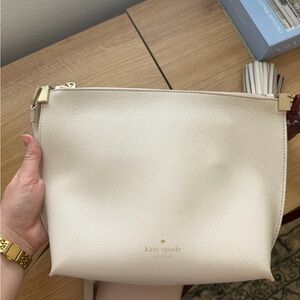 kate spade Cream Pebbled Leather Crossbody with Gold Hardware